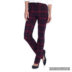 NWT Crown & Ivy Plaid Skinny Pants Botanic Bouquet